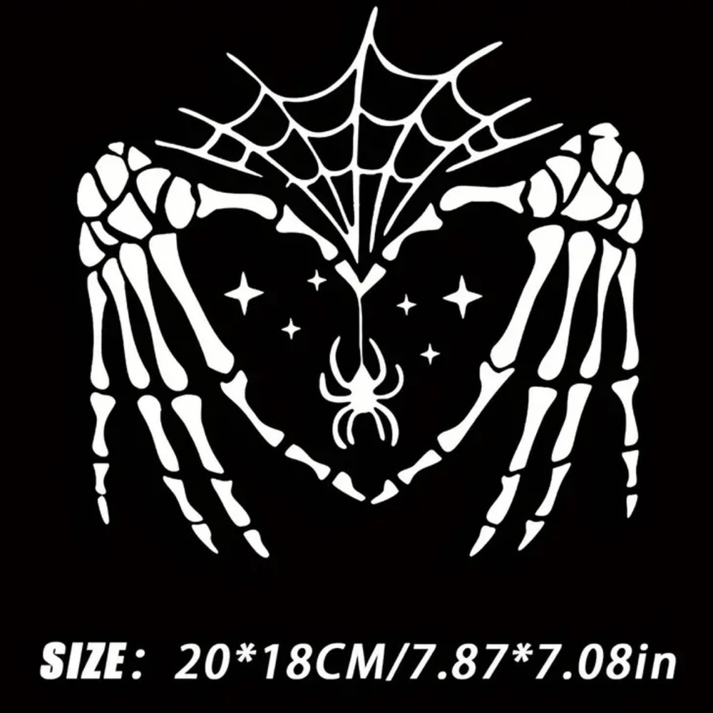skeleton hand halloween love car window  sticker - Picture 4 of 5